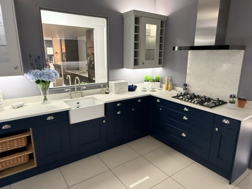 Display blue shaker kitchen - shaker,